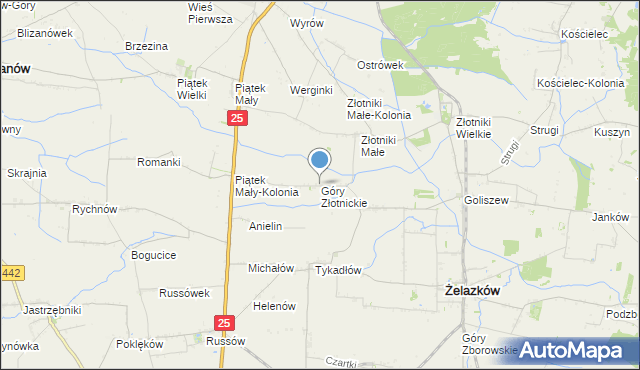 mapa Góry Złotnickie, Góry Złotnickie na mapie Targeo